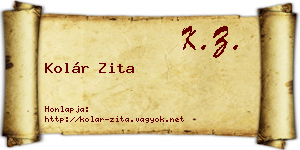 Kolár Zita névjegykártya